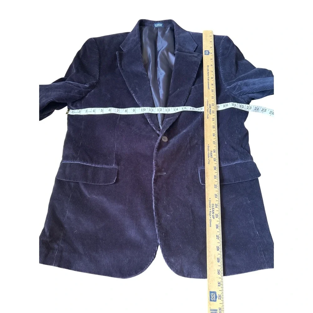 Mens Dark Navy Corduroy Blazer Jacket 42‎ Regular Cotton Single Breasted